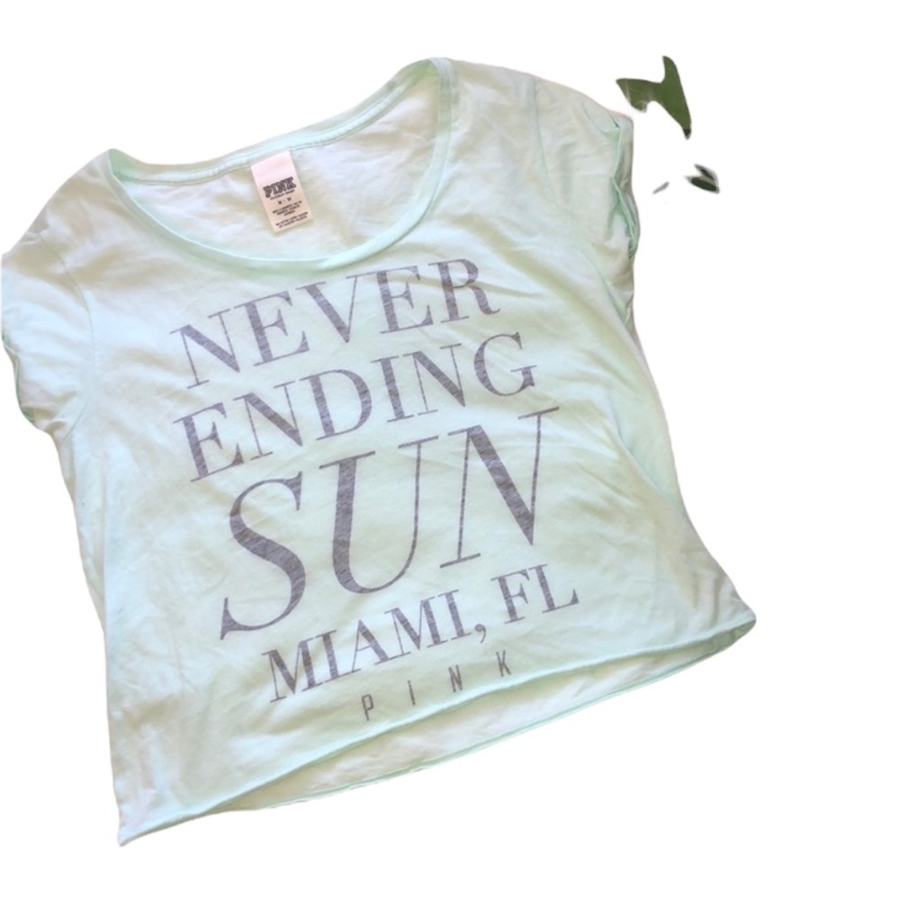 PINK sea green crop top 🔥